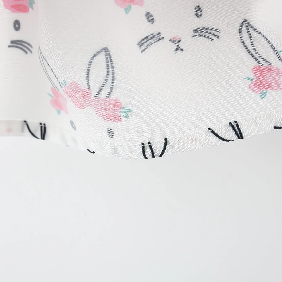 2pcs Baby Girl Bow Front Pretty Rabbit Print Tank Dress & Hat Set