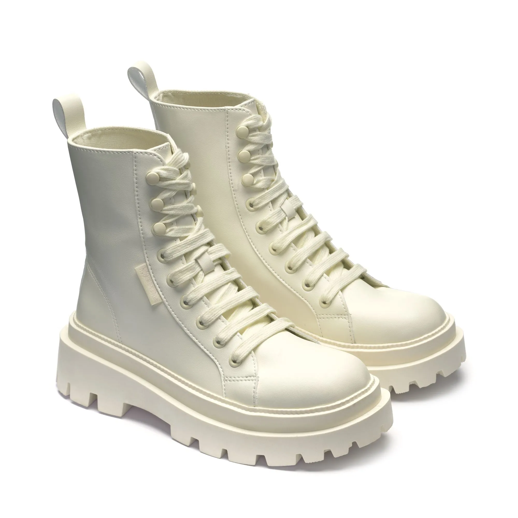 3051 ALPINA APEX HIGH VEGAN MATERIAL - Ankle Boots - Laced - Woman - TOTAL BEIGE NATURAL