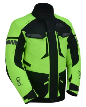 4-Season Hi-Vis Mens Textile Motorycyle Jacket  Waterproof & Ventilated
