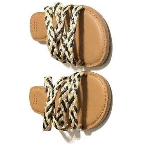 A new day women's Black And tan Lalli slide on sandals