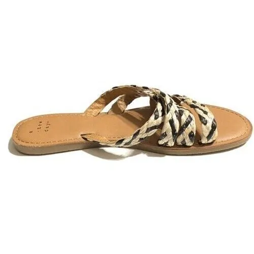 A new day women's Black And tan Lalli slide on sandals