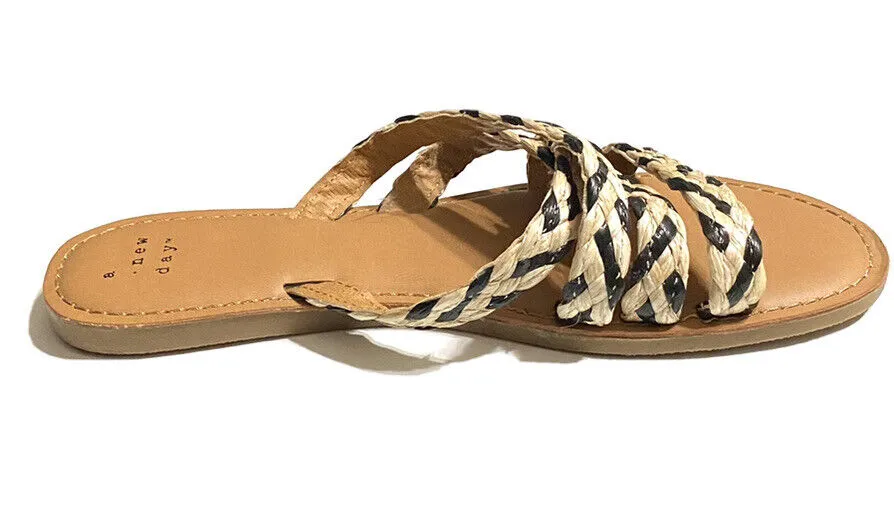 A new day women's Black And tan Lalli slide on sandals