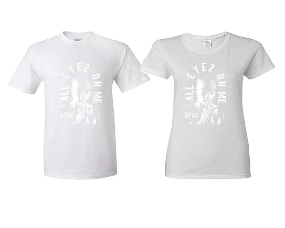 All Eyes On Me Unisex Couple Matching T-Shirts – Classic Cotton Short Sleeve Shirts Sold Separately for Men & Women