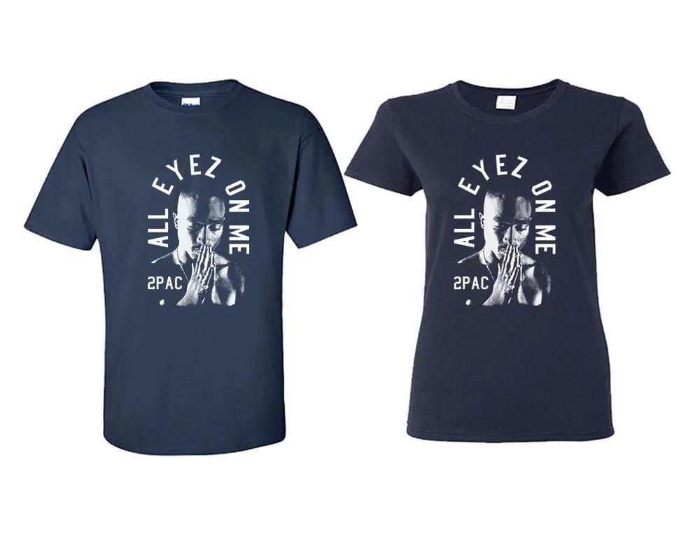 All Eyes On Me Unisex Couple Matching T-Shirts – Classic Cotton Short Sleeve Shirts Sold Separately for Men & Women