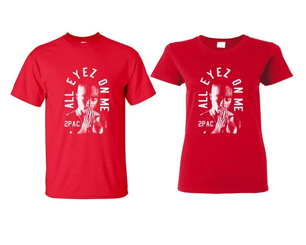 All Eyes On Me Unisex Couple Matching T-Shirts – Classic Cotton Short Sleeve Shirts Sold Separately for Men & Women