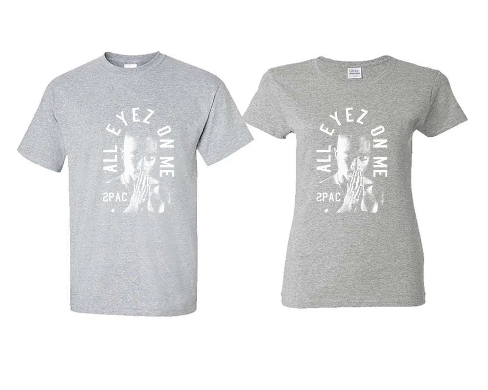 All Eyes On Me Unisex Couple Matching T-Shirts – Classic Cotton Short Sleeve Shirts Sold Separately for Men & Women