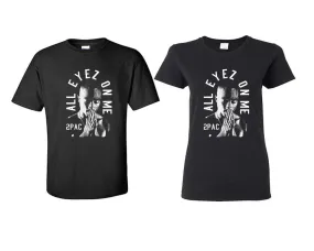 All Eyes On Me Unisex Couple Matching T-Shirts – Classic Cotton Short Sleeve Shirts Sold Separately for Men & Women