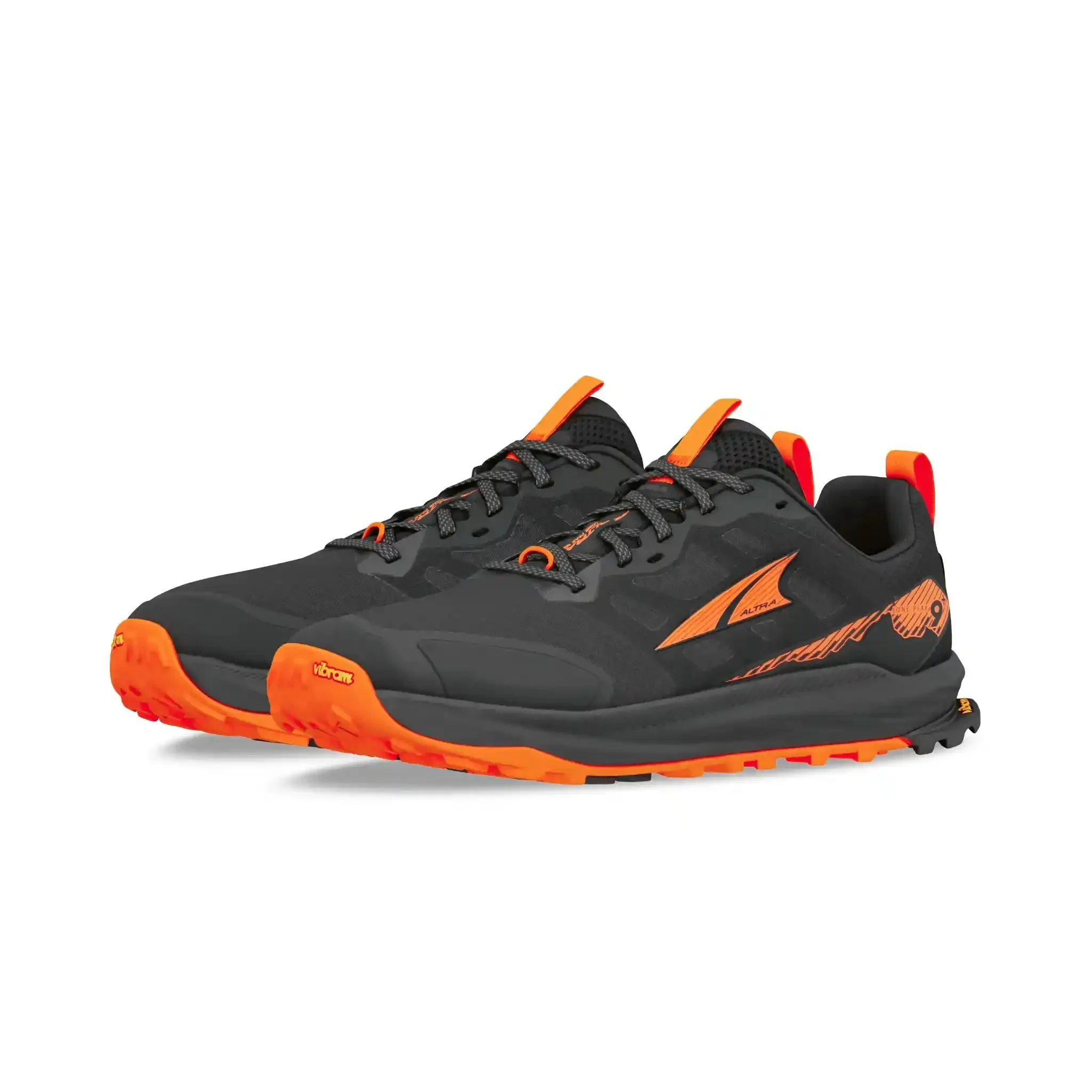 Altra Lone Peak 9  Mens Trail Running Shoe - Black/Orange