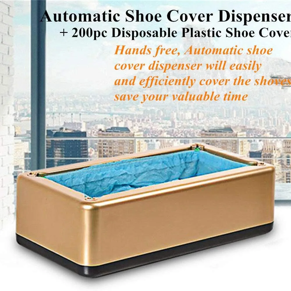 Automatic Shoe Cover Dispenser   200pc Disposable Plastic Shoe Cover