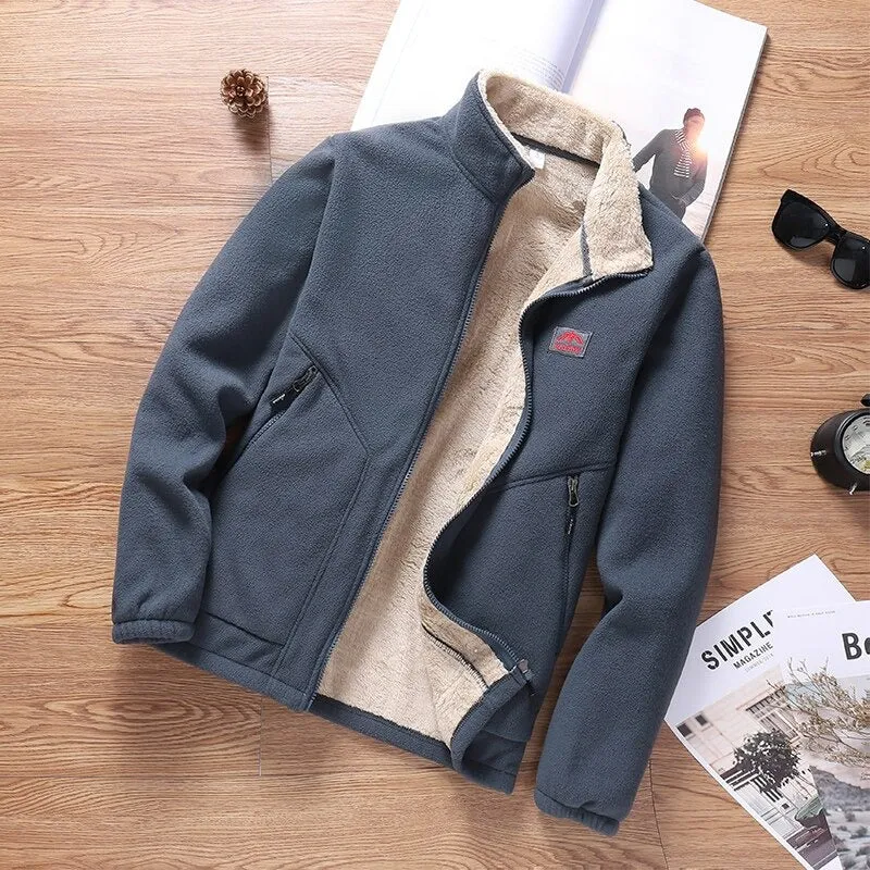 Autumn Winter Warm Fleece Men Jacket