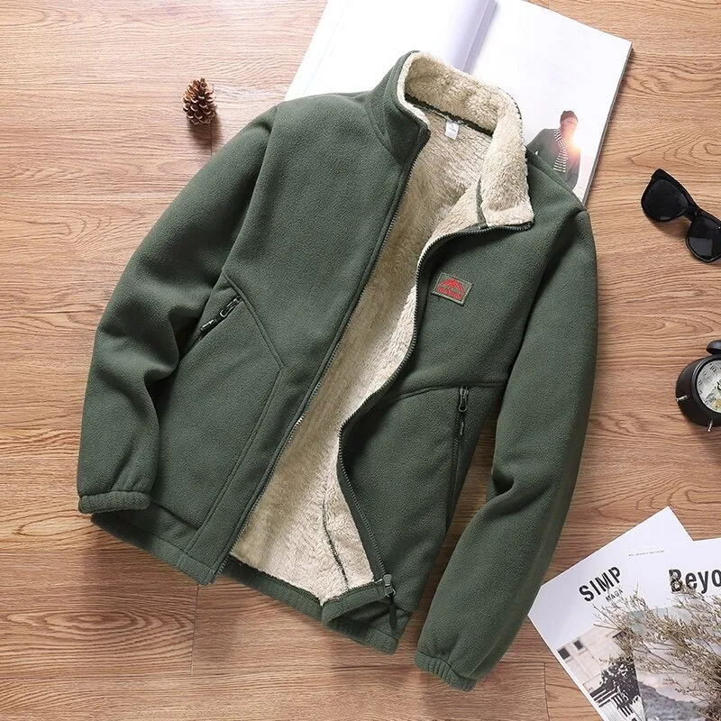 Autumn Winter Warm Fleece Men Jacket