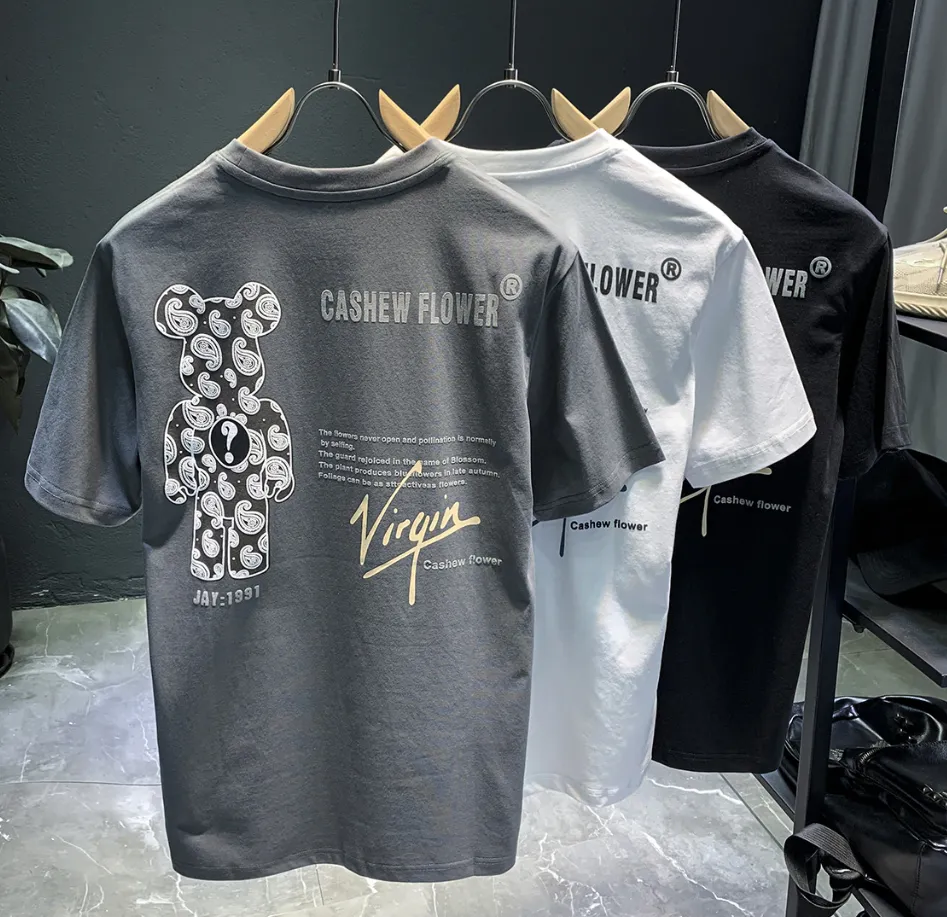 Bear Letter Printed Comfortable T-Shirt