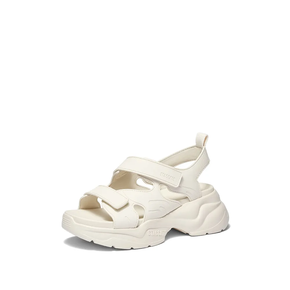 Beige Strappy Sporty Chunky Sandals