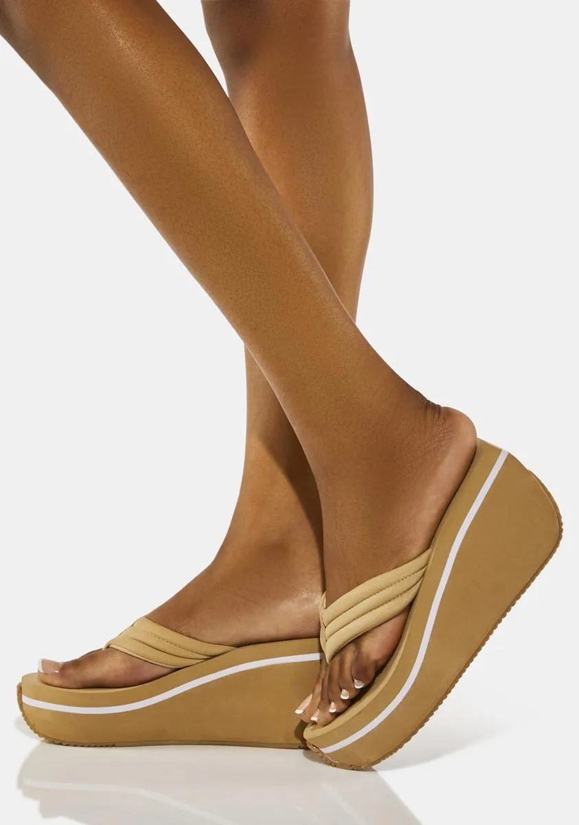 Beige Zoe Platform Sandals