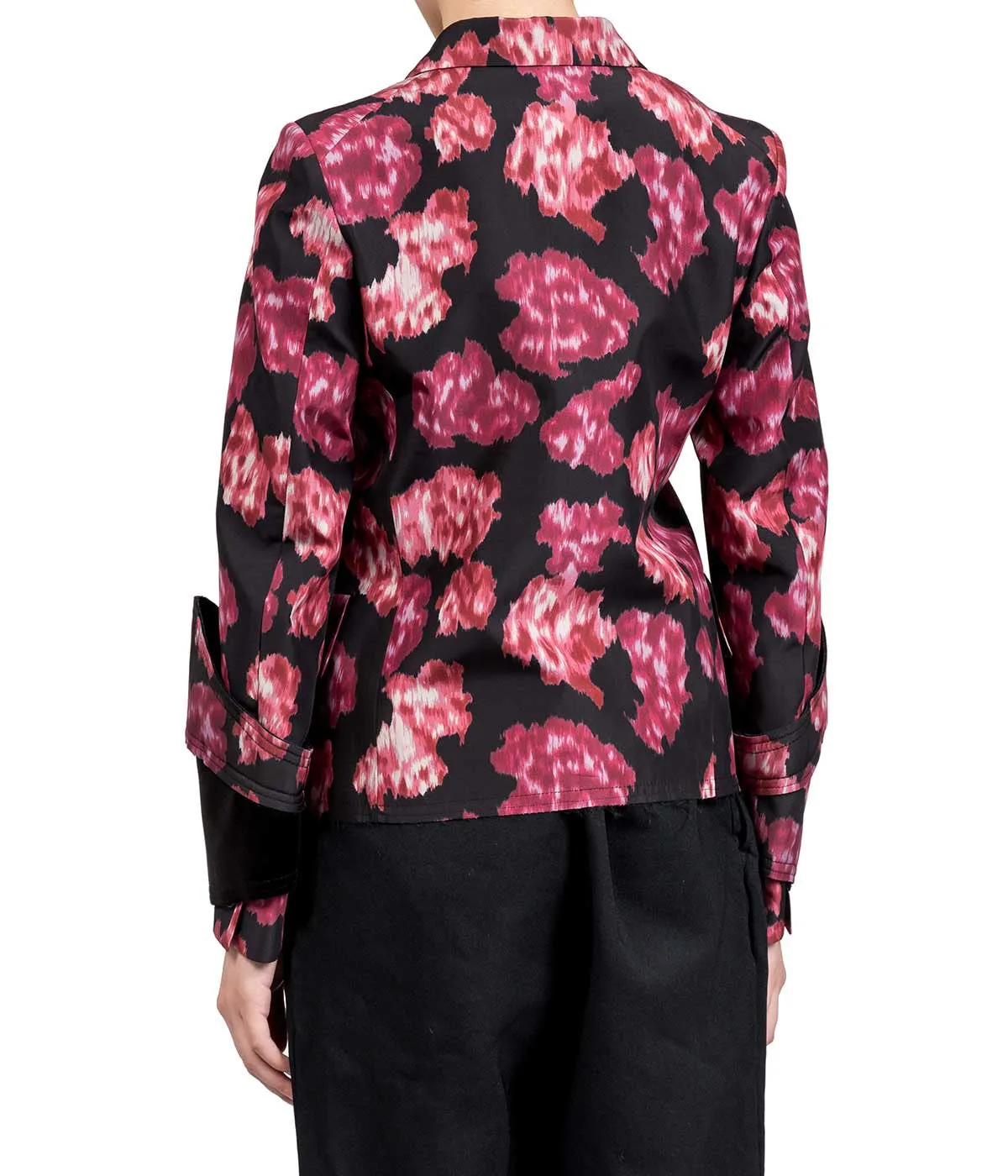 Black & Red Washed Floral Blazer