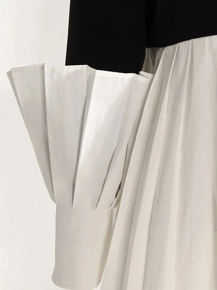 Black and White Color-Block Blazer