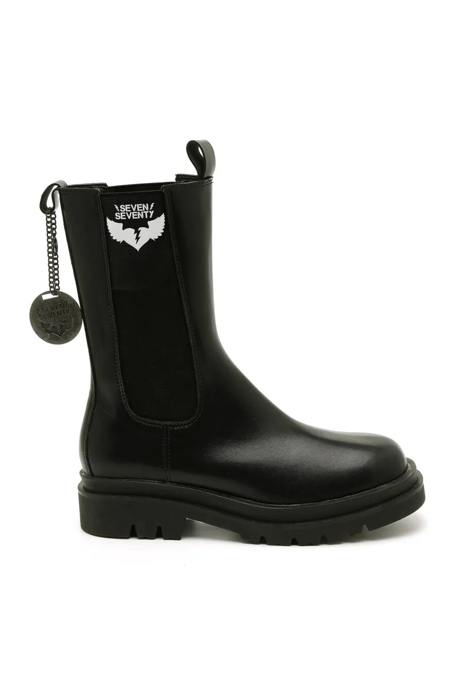 Black high cut faux leather boots | URBAN BOOTS