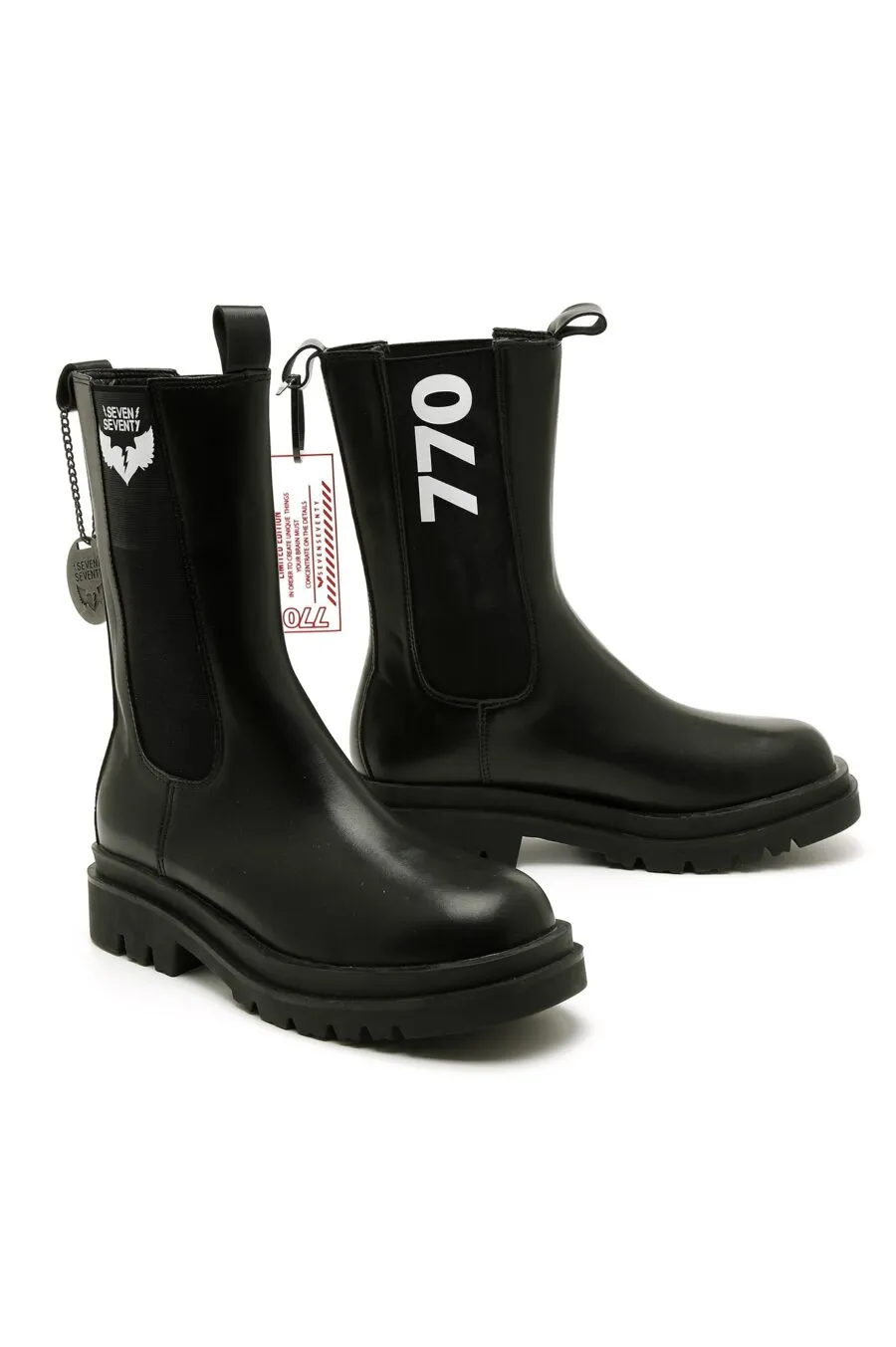 Black high cut faux leather boots | URBAN BOOTS