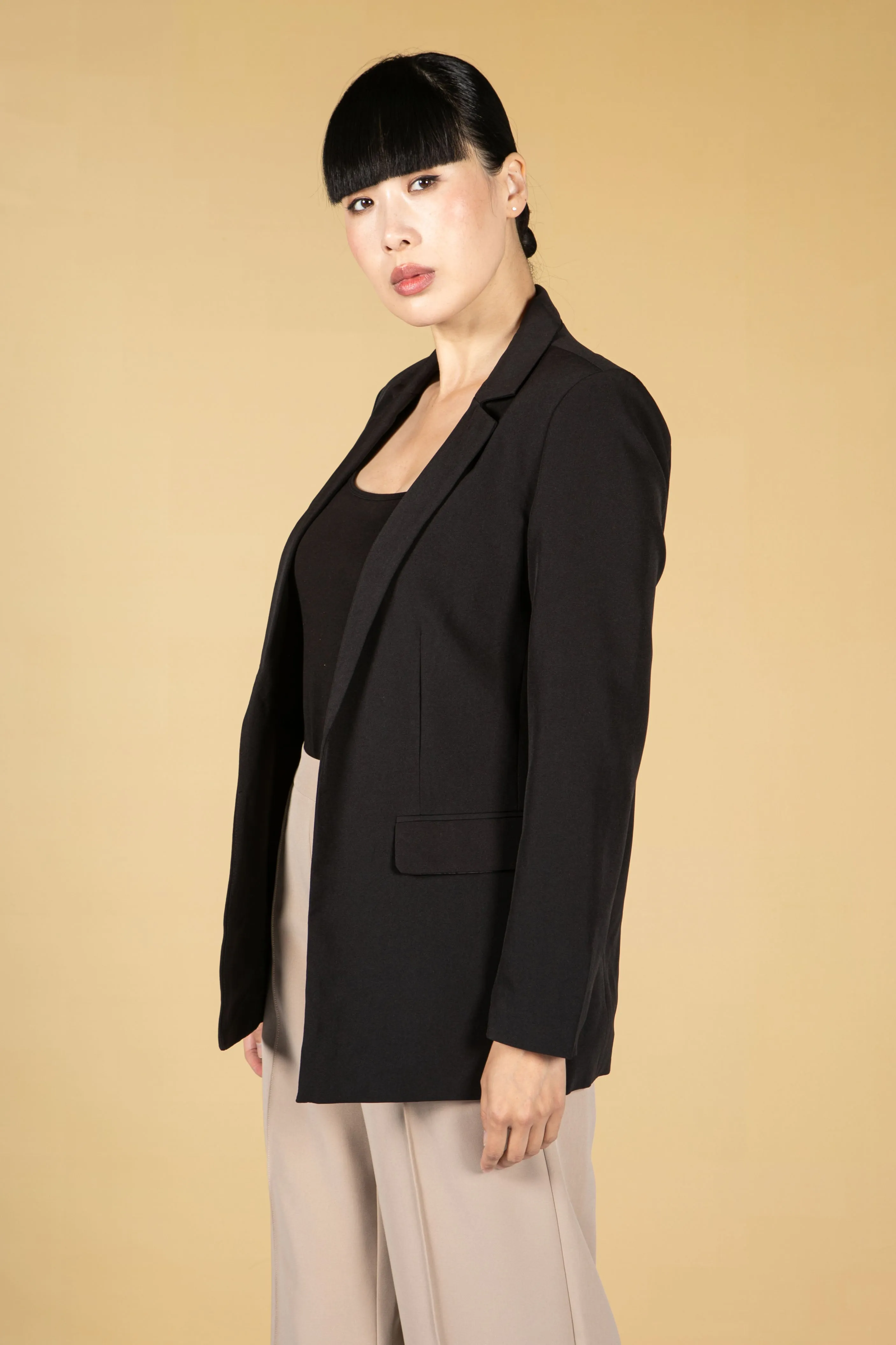 Black Open Blazer
