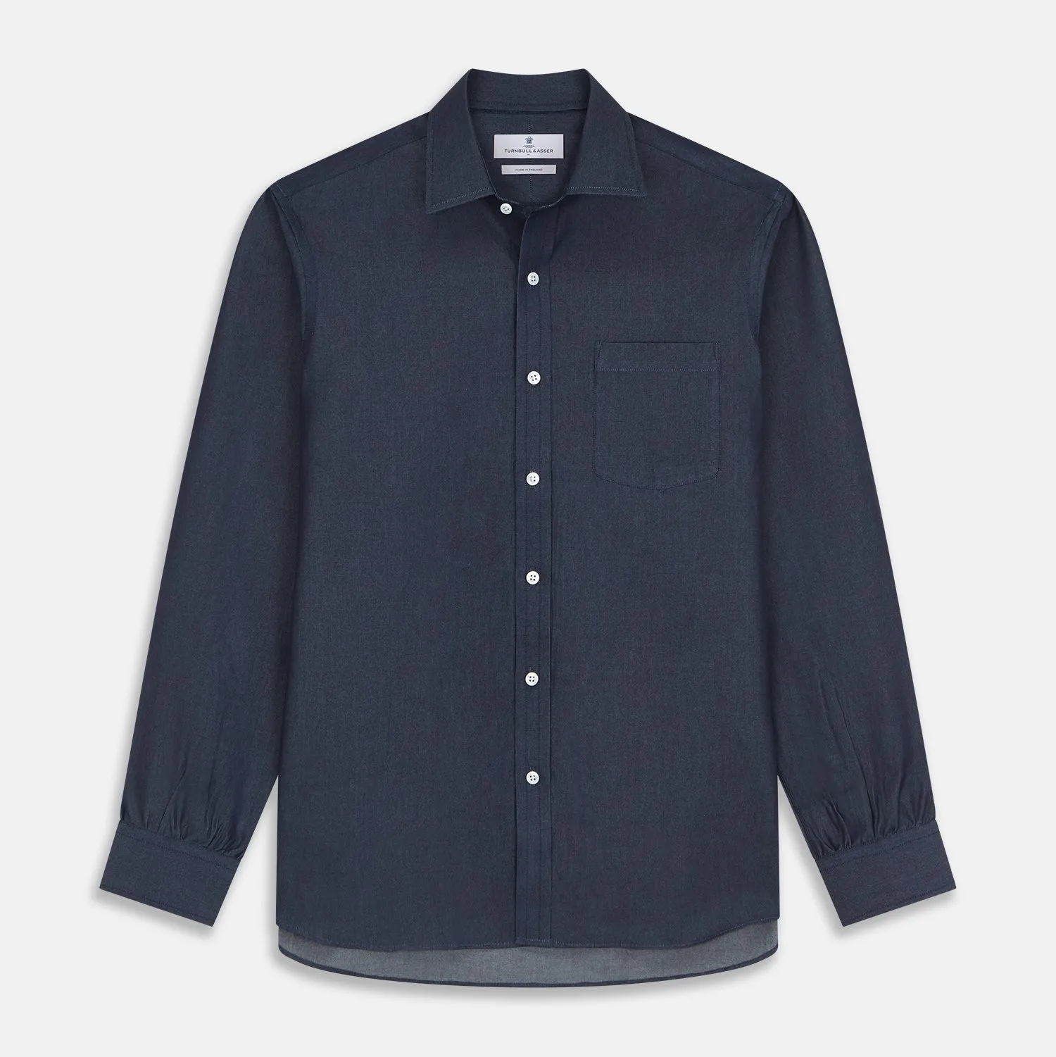Blue Weekend Fit Finch Shirt With Derby Collar And Chest Pocket