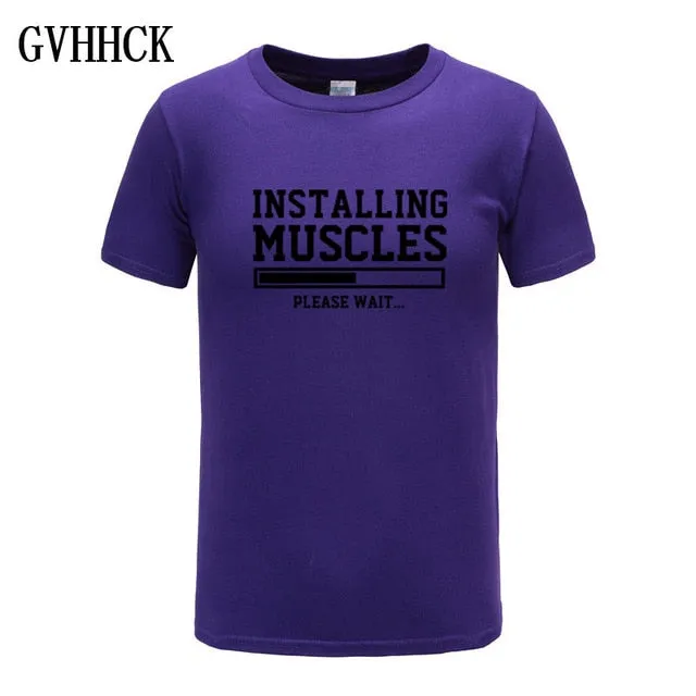 Brand gyms clothing fitness t shirt men fashion extend hip hop summer short sleeve t-shirt cotton bodybuilding muscle tshirt man