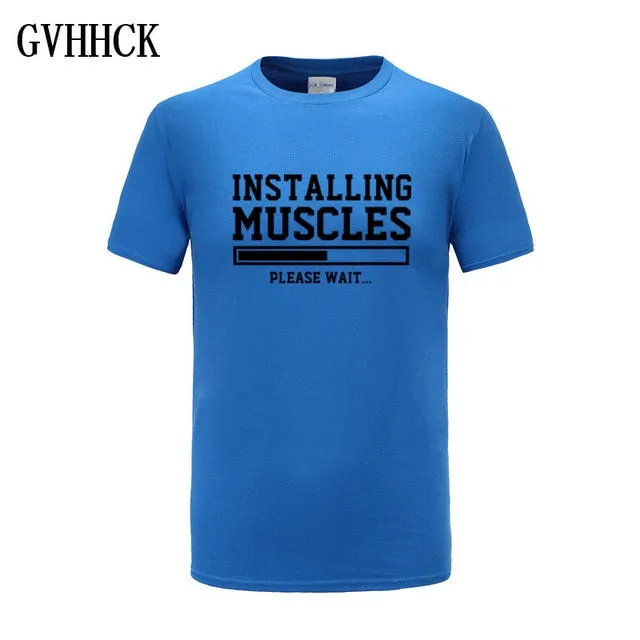 Brand gyms clothing fitness t shirt men fashion extend hip hop summer short sleeve t-shirt cotton bodybuilding muscle tshirt man