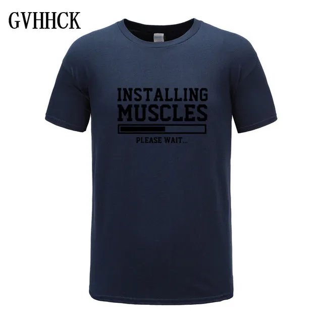 Brand gyms clothing fitness t shirt men fashion extend hip hop summer short sleeve t-shirt cotton bodybuilding muscle tshirt man