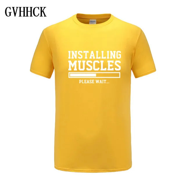 Brand gyms clothing fitness t shirt men fashion extend hip hop summer short sleeve t-shirt cotton bodybuilding muscle tshirt man