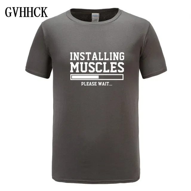Brand gyms clothing fitness t shirt men fashion extend hip hop summer short sleeve t-shirt cotton bodybuilding muscle tshirt man