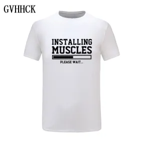 Brand gyms clothing fitness t shirt men fashion extend hip hop summer short sleeve t-shirt cotton bodybuilding muscle tshirt man