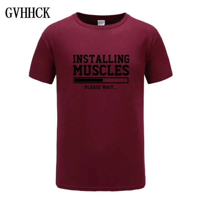 Brand gyms clothing fitness t shirt men fashion extend hip hop summer short sleeve t-shirt cotton bodybuilding muscle tshirt man