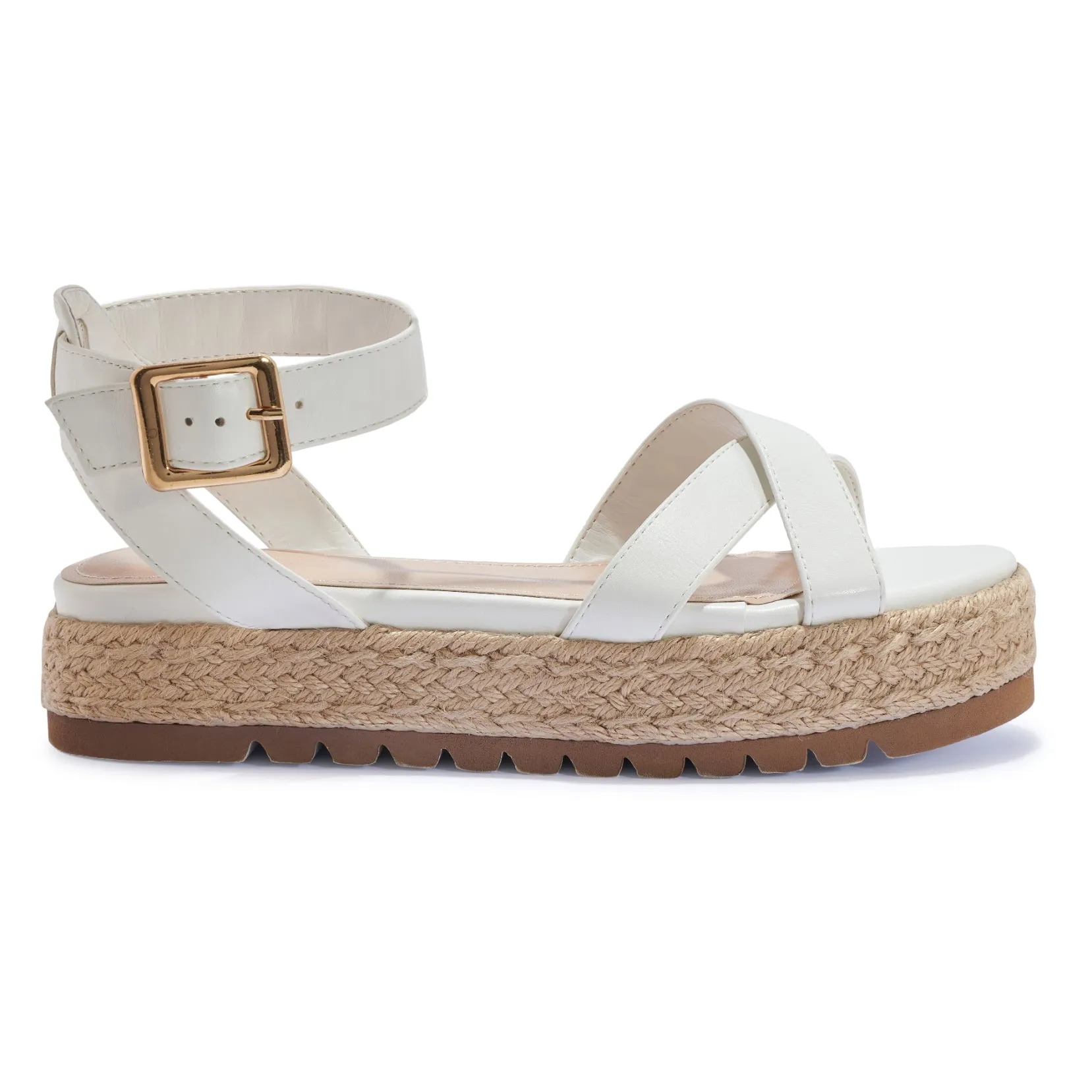 CALENDULA2 CROSSOVER FLATFORM JUTE WEDGE SANDAL