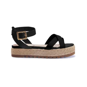 CALENDULA2 CROSSOVER FLATFORM JUTE WEDGE SANDAL