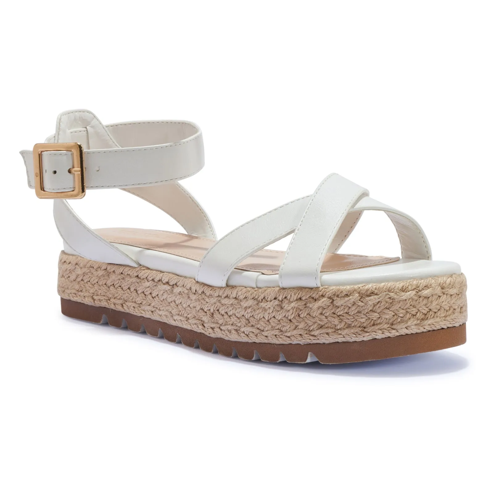CALENDULA2 CROSSOVER FLATFORM JUTE WEDGE SANDAL