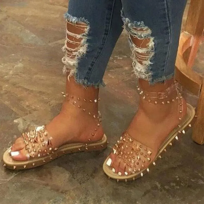 Casual Rivets Round Outdoor Sandals