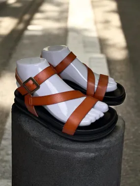 Classic Chestnut Strappy Sandals W25-152