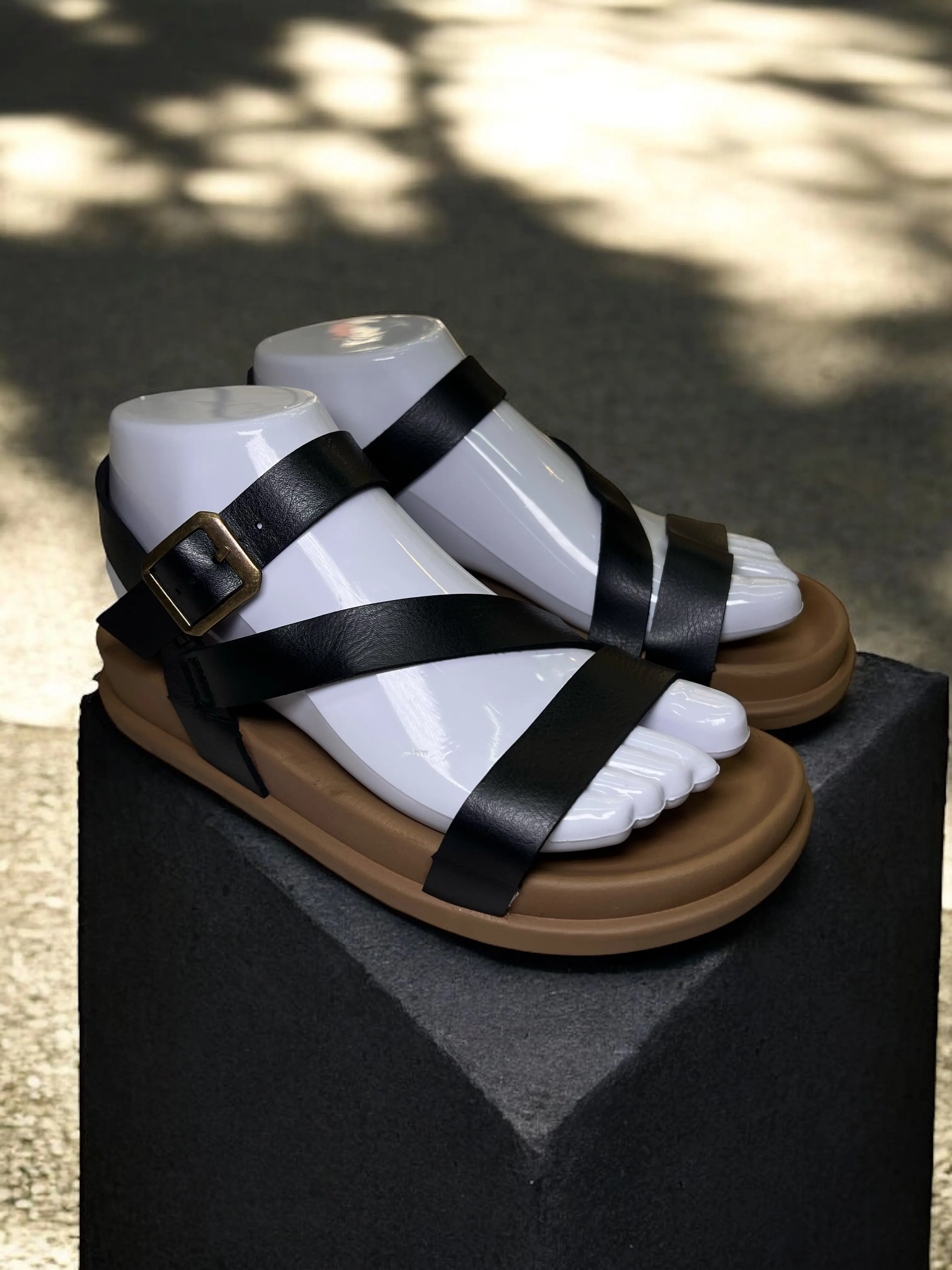 Classic Chestnut Strappy Sandals W25-152