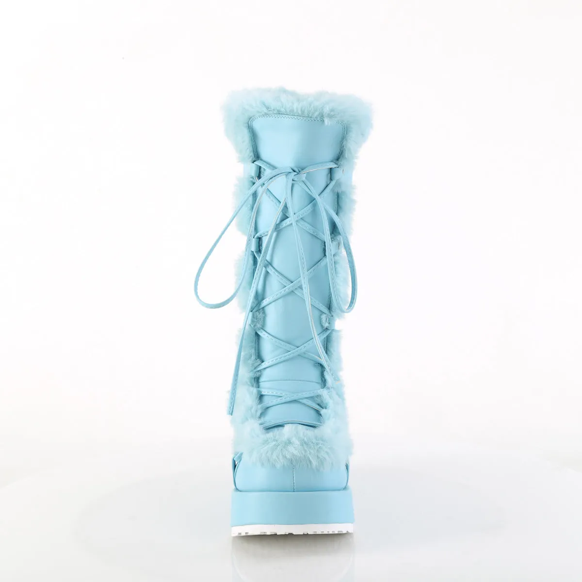 CUBBY-311 DemoniaCult Baby Blue Vegan Leather Sexy Women's Mid-Calf & Knee High Boots (Alternative Footwear)