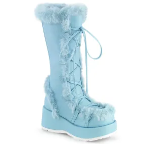 CUBBY-311 DemoniaCult Baby Blue Vegan Leather Sexy Women's Mid-Calf & Knee High Boots (Alternative Footwear)