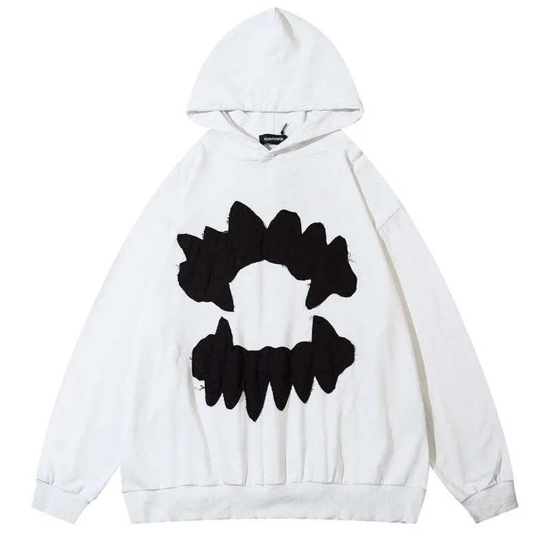 'Devil Teeth' Embroidery Hoodie