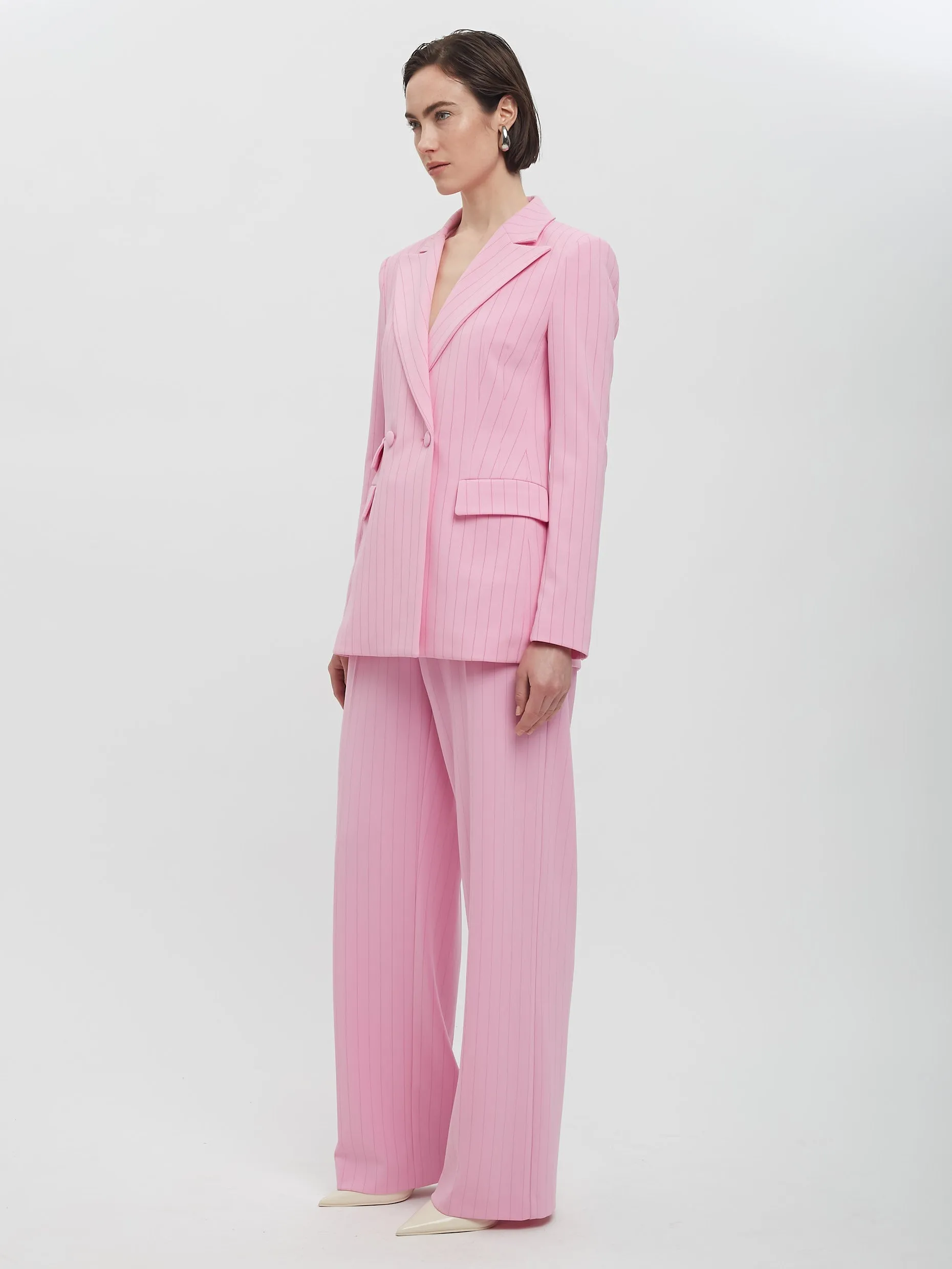 Double Breasted Pinstripe Blazer