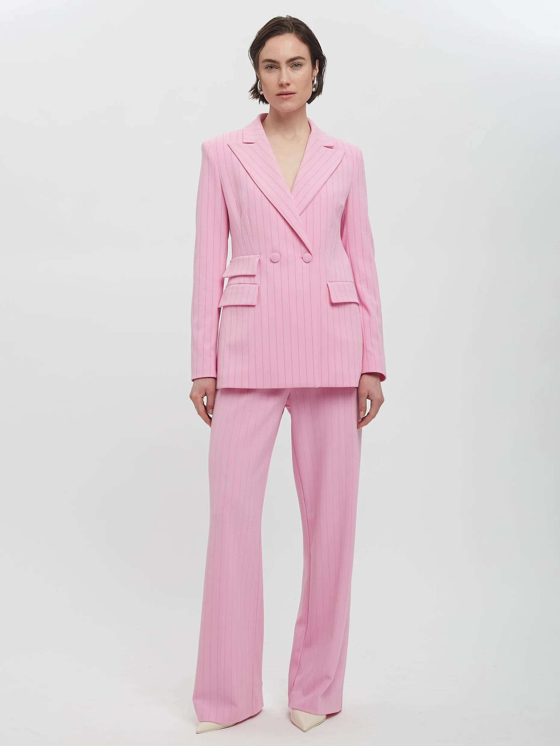 Double Breasted Pinstripe Blazer