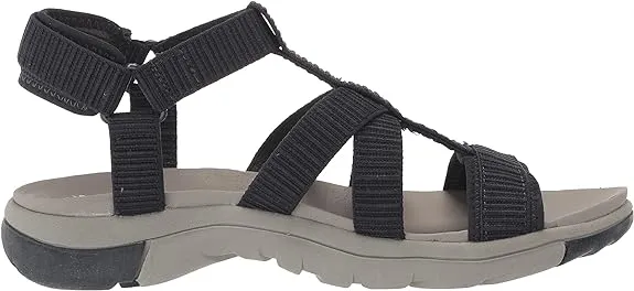 Dr. Scholl's Adalia Navy Fabric Ankle Strap Open Toe Breathable Flats Sandals