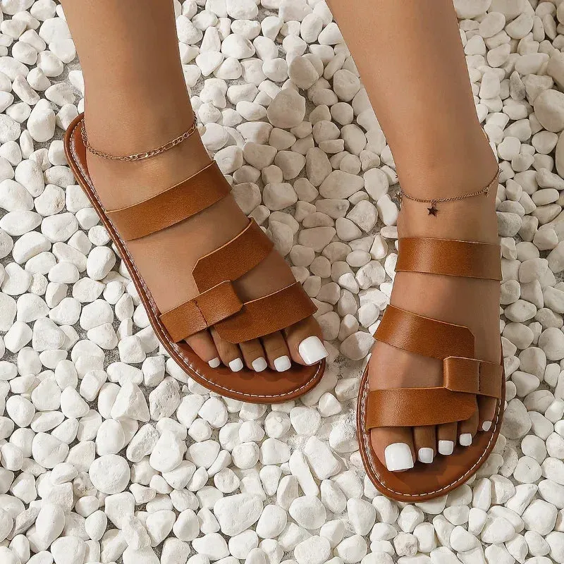 Ella – Summer Cross Strap Flat Sandals