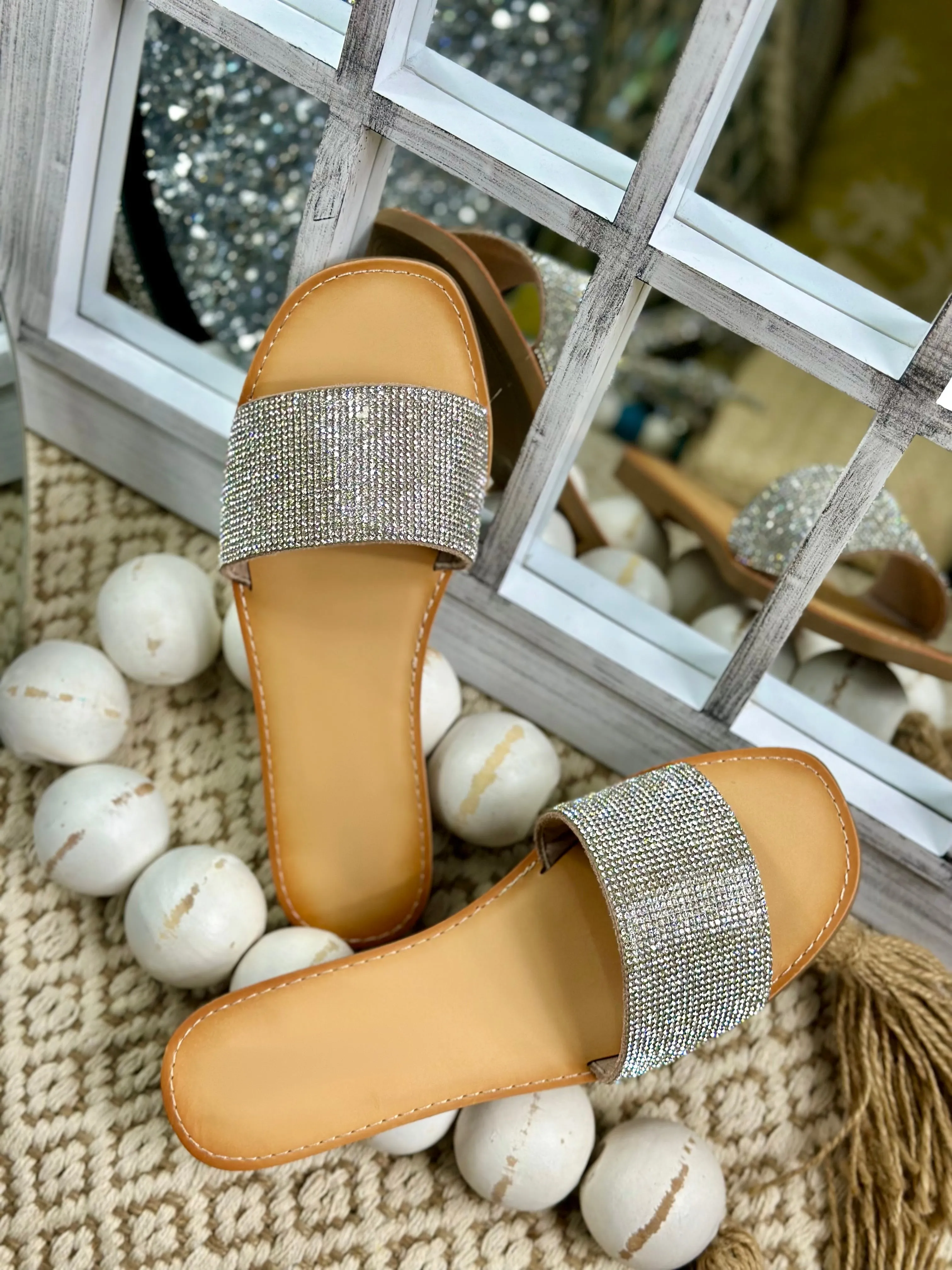 Emie Rhinestone Slip On Sandals