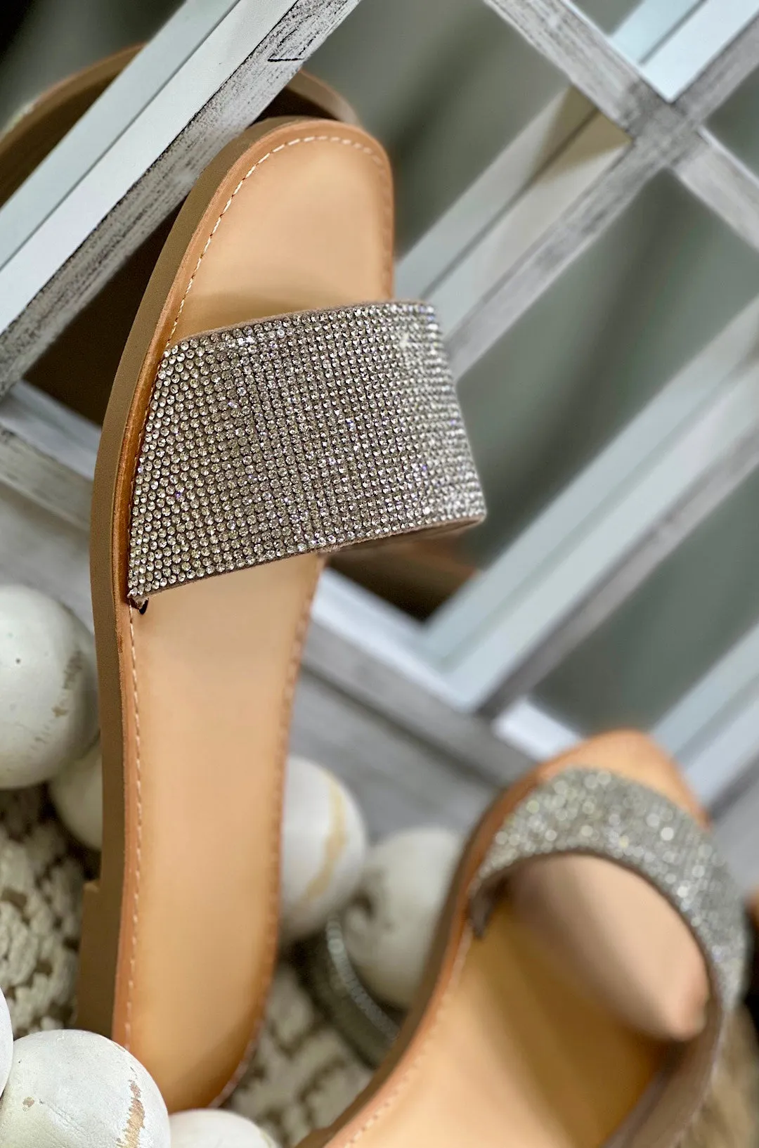 Emie Rhinestone Slip On Sandals