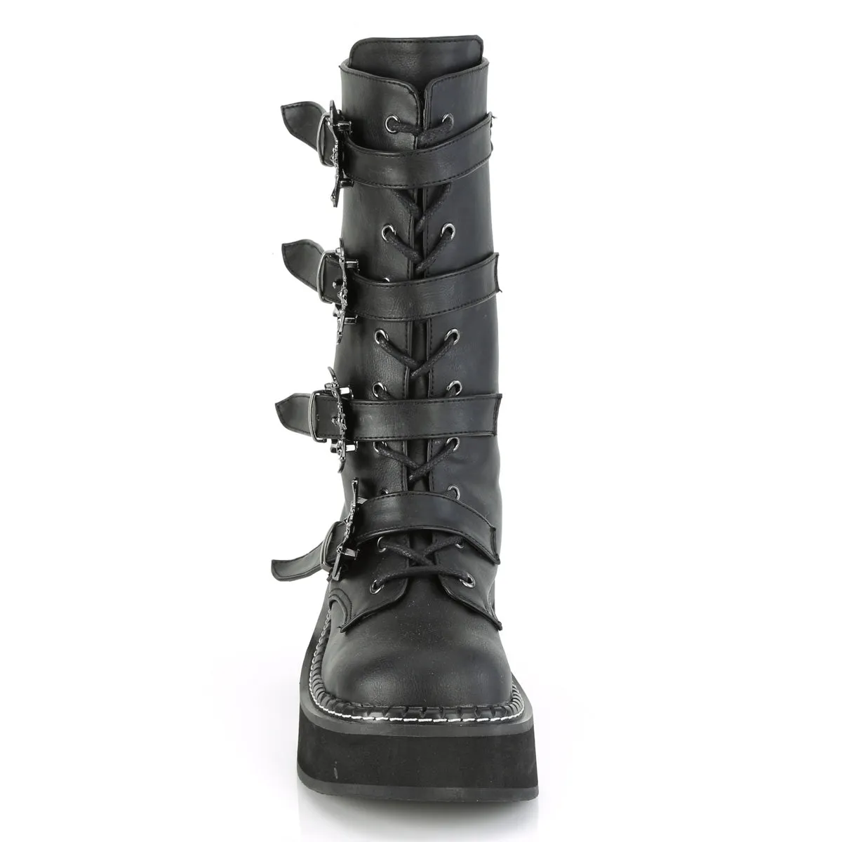 EMILY-322 DemoniaCult Black Vegan Leather Sexy Women's Mid-Calf & Knee High Boots (Alternative Footwear)