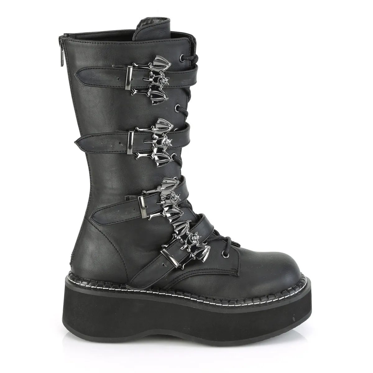 EMILY-322 DemoniaCult Black Vegan Leather Sexy Women's Mid-Calf & Knee High Boots (Alternative Footwear)