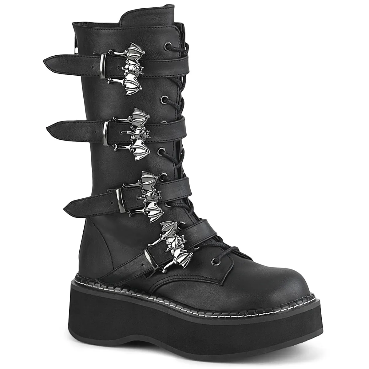 EMILY-322 DemoniaCult Black Vegan Leather Sexy Women's Mid-Calf & Knee High Boots (Alternative Footwear)