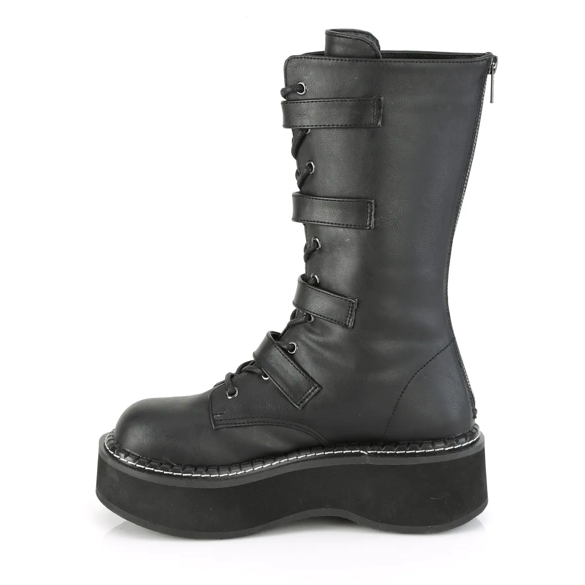 EMILY-322 DemoniaCult Black Vegan Leather Sexy Women's Mid-Calf & Knee High Boots (Alternative Footwear)